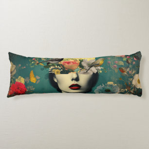 Coussins Longs Portrait Floral Lunaire Surréaliste