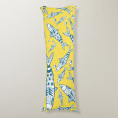 Coussins Longs Portugais Lisbonne Sardines Motif Azulejos Jaune (Devant (Vertical))