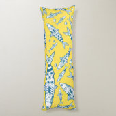 Coussins Longs Portugais Lisbonne Sardines Motif Azulejos Jaune (Dos (Vertical))