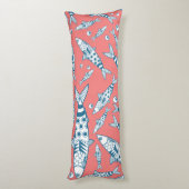 Coussins Longs Portugais Lisbonne Sardines Motif Azulejos rose (Dos (Vertical))