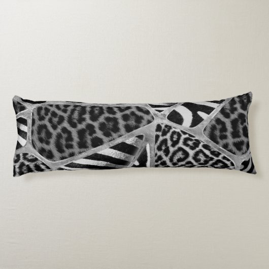Coussins Longs Poster de animal - Leopard et Zebra - argent (Dos)