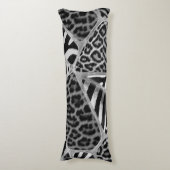Coussins Longs Poster de animal - Leopard et Zebra - argent (Devant (Vertical))