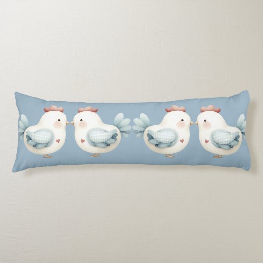 Coussins Longs Poulet Pastel Cottagecore (Devant)