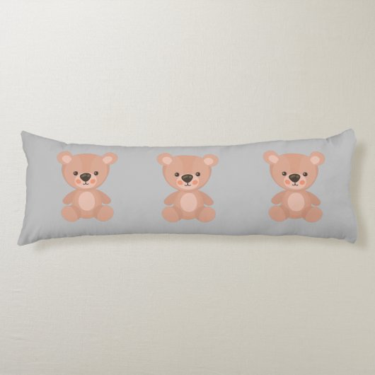 Coussins Longs Poupée rose adorable gris enfants (Devant)