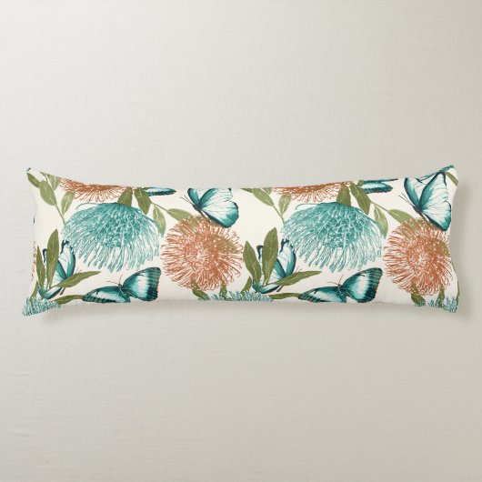 Coussins Longs Poussin floral papillon (Devant)