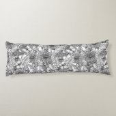 Coussins Longs Pré Dandelion en noir et blanc (Dos)