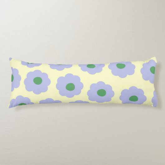 Coussins Longs Preppy Blue Green Floral Simple Flower Motif (Devant)