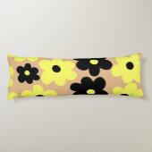 Coussins Longs Preppy Jaune Floral Motif Fleur simple (Dos)
