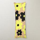 Coussins Longs Preppy Jaune Floral Motif Fleur simple (Dos (Vertical))