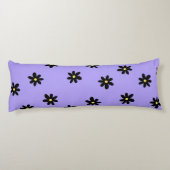 Coussins Longs Preppy violet noir Floral simple Motif de fleurs (Dos)
