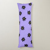 Coussins Longs Preppy violet noir Floral simple Motif de fleurs (Dos (Vertical))