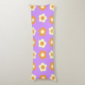 Coussins Longs Préppy violet orange floral simple Motif à fleurs (Devant (Vertical))