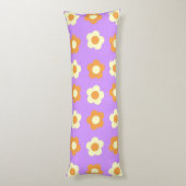 Coussins Longs Préppy violet orange floral simple Motif à fleurs (Dos (Vertical))