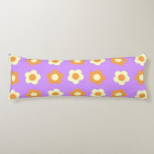 Coussins Longs Préppy violet orange floral simple Motif à fleurs (Devant)