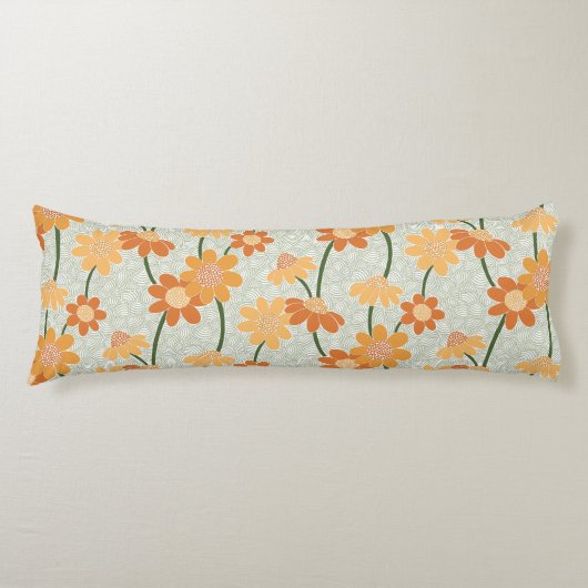 Coussins Longs Pretty retro muted 1970 s flowers (Devant)