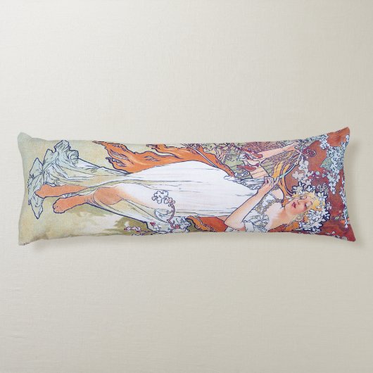 Coussins Longs Printemps (Quatre Saisons), Alphonse Mucha (Dos)