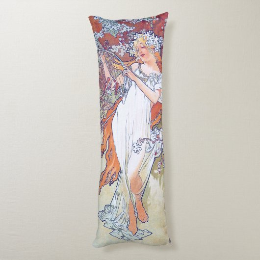 Coussins Longs Printemps (Quatre Saisons), Alphonse Mucha (Dos (Vertical))