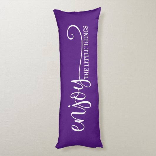 Coussins Longs Profitez Des Petites Choses Cité Blanc Violet (Dos (Vertical))