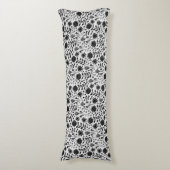 Coussins Longs Protea Floral Block Imprimer Millefleur noir blanc (Devant (Vertical))