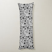 Coussins Longs Protea Floral Block Imprimer Millefleur noir blanc (Dos (Vertical))