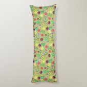 Coussins Longs Protea Floral Block Imprimer Millefleur vert pâle (Dos (Vertical))
