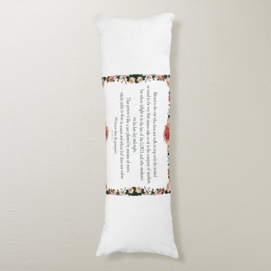 Coussins Longs Psalm 1 with Flower Borders (Devant (Vertical))