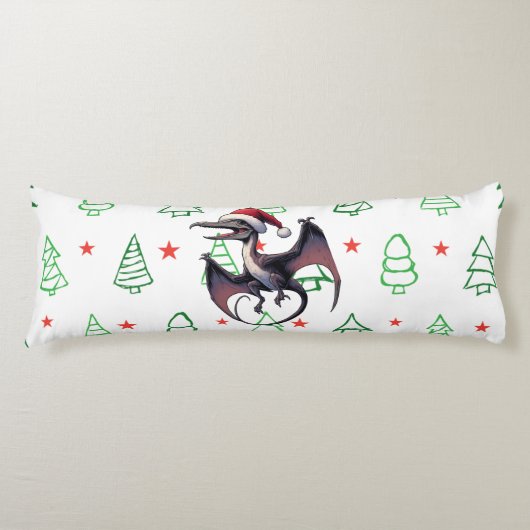 Coussins Longs pterodactyle chapeau de Santa Noël (Devant)