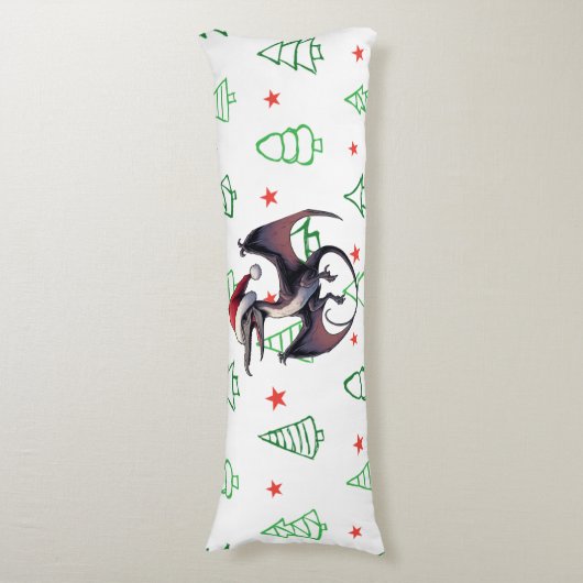 Coussins Longs Pterodactyle de Noël (Devant (Vertical))