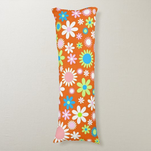 Coussins Longs Puissance de fleurs orange (Devant (Vertical))