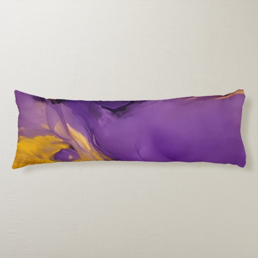 Coussins Longs Purple and Gold Abstract (Devant)