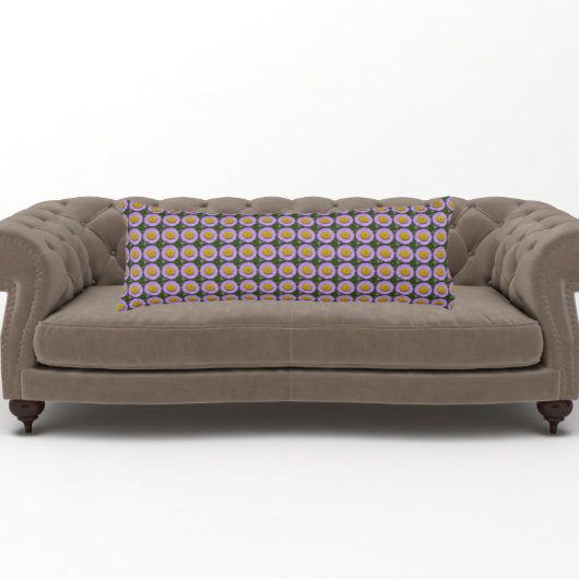 Coussins Longs Purple Fleabane Daisy Motif Floral