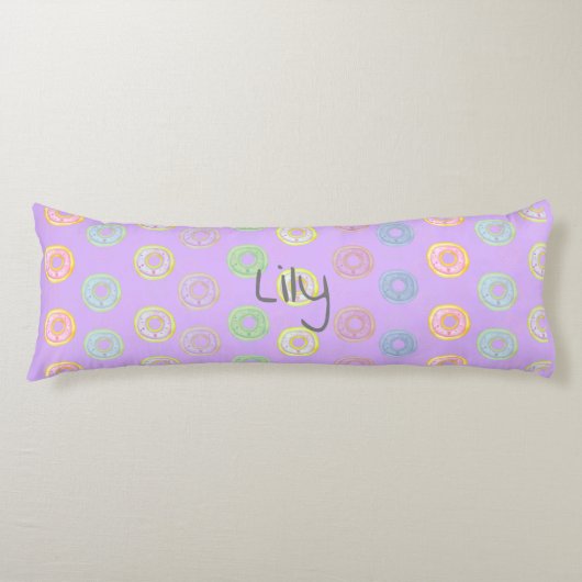 Coussins Longs Purple Reversible Nom personnalisé Oreiller corps  (Devant)