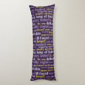 Coussins Longs Purple Shakespeare Insult Funny cadeau anglais (Dos (Vertical))