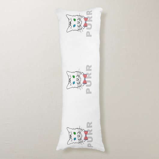 Coussins Longs Purr de chat (Devant (Vertical))