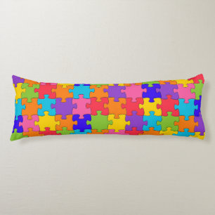 Coussins Longs Puzzle Coloré en Pièces