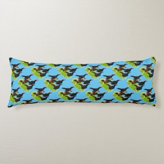 Coussins Longs Quartet de jeu oriental Fowl (Devant)