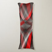 Coussins Longs Quatre-vingts Courbes rouge blanc et gris (Devant (Vertical))