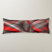 Coussins Longs Quatre-vingts Courbes rouge blanc et gris (Devant)