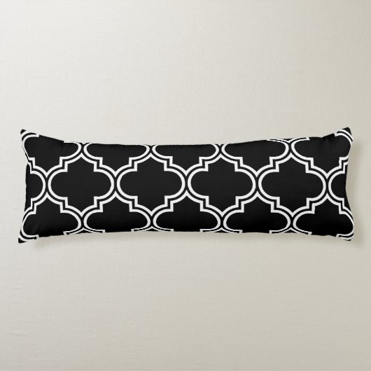 Coussins Longs Quatrefoil noir et blanc (Devant)