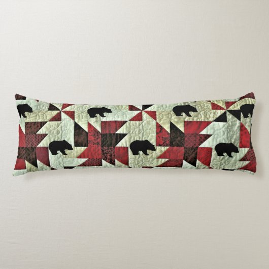 Coussins Longs Quilt d'ours noir (Devant)