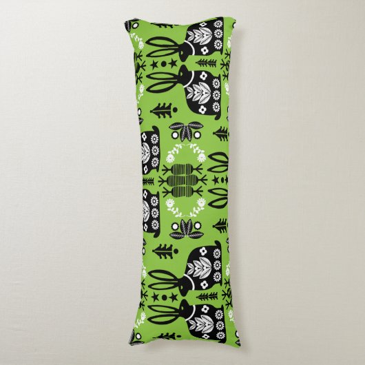 Coussins Longs Rabbit Nordic Scandinavian Folk Art (Devant (Vertical))