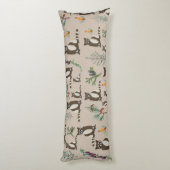 Coussins Longs Raccoon mignonne en Motif de la forêt de pins (Dos (Vertical))