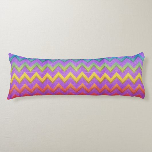 Coussins Longs Rainbow Chevron par Shirley Taylor (Devant)