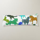 Coussins Longs Rainbow Horses - "Dotty about Horses !" (Dos)