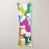 Coussins Longs Rainbow Horses - "Dotty about Horses !" (Devant (Vertical))