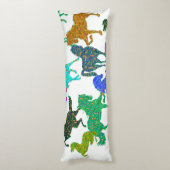 Coussins Longs Rainbow Horses - "Dotty about Horses !" (Dos (Vertical))