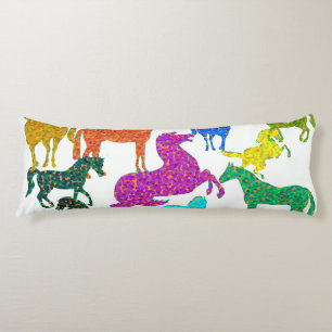 Coussins Longs Rainbow Horses - "Dotty about Horses !"