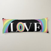 Coussins Longs RAINBOW LOVE noir blanc (Dos)