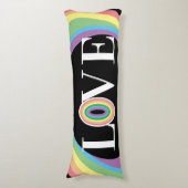 Coussins Longs RAINBOW LOVE noir blanc (Devant (Vertical))