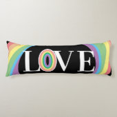 Coussins Longs RAINBOW LOVE noir blanc (Devant)